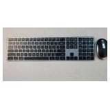 Wireless Keyboard and Mouse Combo Full Size Slim Thin Wireless Keyboard Mouse with On/Off Switch on Both Keyboard and Mouse - (Black and Silver) Mouse is Missing USB Dongle.  KEYBOARD has a USB Dongle