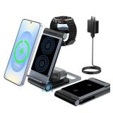 Wireless Charger 3 in 1 Wireless Charging Station Foldable Wireless Charger Stand for Samsung Phone Galaxy Watch & Galaxy Buds - Retail: $30