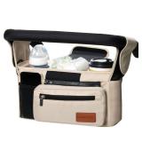 Universal Stroller Organizer with Insulated Cup Holder Detachable Phone Bag & Shoulder Strap, Fits for Stroller like Uppababy, Baby Jogger, Britax, BOB, Umbrella and Pet Stroller - Retail: $50