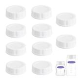 Pack of 10 Travel and Storage Lids Compatible with Lansinoh/Mam/Pigeon Baby Bottles, Replacement Airtight Caps - Retail: $9