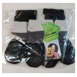 Anti Slip Dog Socks to Prevent Licking Paws, Dog Shoes for Cold Winter, Dog Booties for Hardwood Floors, Dog Boots & Paw Protectors with Grippers for Small Medium Large Senior Dogs Black S - Retail: $