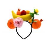 Novelties Tropical Fruit Banana Headband Colorful Luau Hair Accessory Plush Oranges Flowers Berries Carmen Miranda Costume Party Wear for Festivals Tiki Beach Safari Themes - Retail: $20