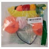 Novelties Tropical Fruit Banana Headband Colorful Luau Hair Accessory Plush Oranges Flowers Berries Carmen Miranda Costume Party Wear for Festivals Tiki Beach Safari Themes - Retail: $20
