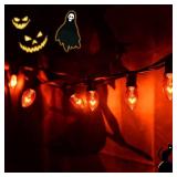 C7 Replacement Bulbs, Orange Halloween Lights, E12 Candelabra Base 5W Incandescent Christmas Light Bulbs for Outdoor String Lights, Patio, Holiday Party Decor - 25 Pack - Retail: $11