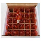 C7 Replacement Bulbs, Orange Halloween Lights, E12 Candelabra Base 5W Incandescent Christmas Light Bulbs for Outdoor String Lights, Patio, Holiday Party Decor - 25 Pack - Retail: $11
