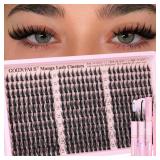 Manga Lash Clusters Kit Natural 300 Pcs Cluster Eyelash Extensions Kit Wispy Fairy Fluffy Eyelash Clusters Anime Cosplay Individual Lash Extensions Kit CC Curve 10-16mm - Retail: $16