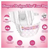 Disposable Dog Diapers Female, Super Absorbent Doggie Diaper, Rapid-Dry Gel Technology Puppy Diapers, Leak-Proof Fit for Cat Doggy in Heat, Excitable Urination, Incontinence, XX-Small - Retail: $21