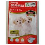 Disposable Dog Diapers Female, Super Absorbent Doggie Diaper, Rapid-Dry Gel Technology Puppy Diapers, Leak-Proof Fit for Cat Doggy in Heat, Excitable Urination, Incontinence, XX-Small - Retail: $21