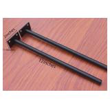 12 Pcs 12 Black Steel Floating Shelf Bracket Blind Shelf Supports - Hidden Brackets for Floating Wood Shelves - Concealed Blind Shelf Support Screws and Wall Plugs Included - Retail: $70"