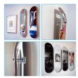 2 Pack Skateboard Wall Mount Display Hanger Suitable for Safely Store and Show Your Skis Scooters longboards and More Transparent - Retail: $10