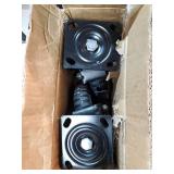 Swivel Heavy Duty Caster Wheel, 6 Inch*2, 800lb Capacity, Black Rim, Solid rubber, Cast Iron, Brake Casters, Outdoor, Flat Free for Carts, Dolly, Workbench, Trolley, DIY tools - Retail: $49