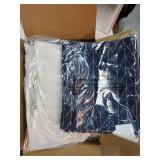 Set of 2 Patio Lumbar Pillows, 12x20 Fade Resistant Outdoor Lumbar Pillow with Inners, Fluffy Decorative Garden Lumbar Cushions for Home Patio Coach Sofa Use, Herringbone Navy