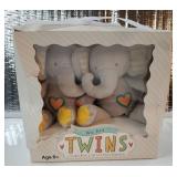 Tickle & Main Baby Gift Set for Twins Newborn & Infant - 3-Piece, Multicolor - Rhyming Baby Book for Twins & 2 Plush Elephant Rattles - Gift for Boys & Girls. BOX DAMAGED. - Retail: $32