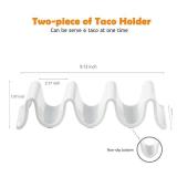 Taco Holders Set of 2, Porcelain Large Taco Tray with Handles, Reusable and Stackable Taco Plates, Perfect for Burritos and Tortillas Holder Handles, Oven & Microwave Safe - Retail: $21