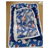 Gear Airplane Tray Table Cover - Organize Kids Travel Essentials - Snack & Toy Pockets for Airplane Toys for Toddlers 1-3 - Foldable Tablet Stand for Travel Toddler Essentials - Plane Pattern - Retail