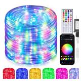 99ft Rope Lights for Outside, 300 LED String Light Outdoor Waterproof Plug in with Remote & APP Control, 16 Million Colors Changing Music Sync Fairy Lighting for Indoor Bedroom Christmas Decor - Retai