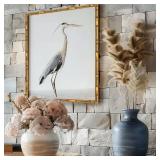 11x14" Picture Frame Wooden, Display Pictures 8"x10" with Mat or 11"x14" Without Mat, Gold Bamboo Poster Frames, Hanging Photo Frame Wall - Retail: $37"