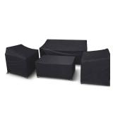 Outdoor Furniture Cover Waterproof, 4 Piece Patio Furniture Set Cover for Outside Couch, Lawn Chairs, Coffee Table, Windproof with Buckle Strap, Black - Retail: $34