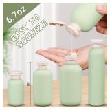 6.7 oz Plastic Leak Proof Travel Bottles for Toiletries, Plastic Travel Size Containers, Shampoo and Conditioner Bottles Refillable Squeeze Bottle for Lotion, Body Wash (3Pcs)