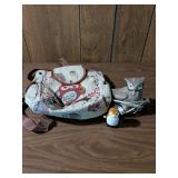 Owl Themed Tapestry Messenger Bag with Decorative Figures
