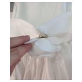 White Taffeta Baptism Dress with Floral Accents