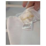 White Taffeta Baptism Dress with Floral Accents