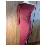Side Split Burgundy Dress Size M