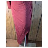 Side Split Burgundy Dress Size M