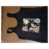 Skinnygirl Smoothers & Shapers Black Tank Top with Floral Design