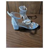 Silver Glitter Block Heel Sandals