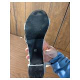 Silver Glitter Block Heel Sandals