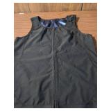 Black Nylon Zip-Front Vest with Satin Lining