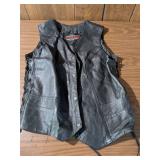 Silver Bike Leather Motorcycle Vest
