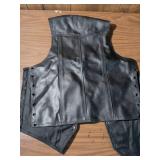 National Leather Motorcycle Vest Size 38