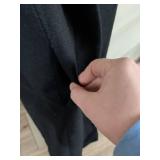 Black Long Wool Coat with Faux Fur Trim