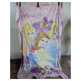 Disney Princess Pink Plush Throw Blanket