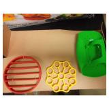 OXO Silicone Pressure Cooker Set 3 Piece Egg Rack Steamer Basket Cooking Rack - Retail: $172