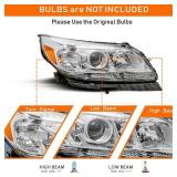 VehicleAid Projector Headlight Assembly [Halogen Model] Replacement for 2013-2015 Chevy Malibu / 2016 Limited OE Style Factory Headlamp, Right Passenger Side - Retail: $86