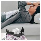 Artori Design Tissue Box Cover Rectangular in Her Treatment - Psychologist Gifts, Thank You Gifts for Women Therapist Office Decor, Private Practice Flat Box Tissue Holder for Office Decoration - Reta