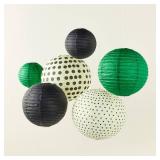6pc Polka Dot Novelty Lantern Set Black/Cream/Green - kate spade new york x Target - Retail: $12