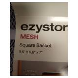 Ezystorage Mesh Square Basket Set with Bamboo Handles - Retail: $15