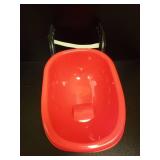 Red Wheel Barrow made of molded plastic.  Suitable for indoor or outdoor use. - Retail: $25
