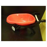 Red Wheel Barrow made of molded plastic.  Suitable for indoor or outdoor use. - Retail: $25