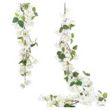 IPOPU White Bougainvillea Artificial Garland 5.9FT 1 PCS â Silk Bougainvillea Hanging Flowers, Artificial Flower Garland for Wedding Arch, Backdrop, Home Decor - Retail: $16