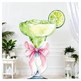 LawnIdyll 4ft Large Martini Bow Cardboard A Tini Bit Older Birthday Cutout Stand Green Margarita Backdrop Decorations for Women Coquette Bachelorette Bridal Shower Party Decor - Retail: $38