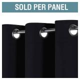 H.VERSAILTEX 100% Blackout Curtains for Bedroom Black Out Curtains 96 inch Thermal Insulated Long Blackout Curtains for Living Room, Energy Saving Curtains for Patio Door Grommet (1 Panel, Jet Black) 