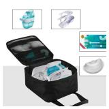 Beautyflier Travel Carrying Bag for Navage Nasal Irrigation System, Countertop Caddy Neti Pot Storage Bag, Portable Nose Cleaner Bag for Sinus Organizer with Hanging Strap (Bag Only, Black) - Retail: 