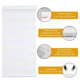 Persilux Cordless Zebra Blinds for Windows Free-Stop Window Blinds (34\" W X 64\" H, White) Dual Layer Light Control for Day and Night, Light Filtering Sheer Shades for Home, Bedroom, Easy to Install 