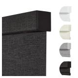 Persilux Custom Size Free-Stop Cordless Blinds for Indoor Windows with Cover, Window Shades Blackout Roller Blinds, Thermal Insulated Fabric UV Protection for Kitchen, Office, Living Room, Black - Ret