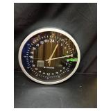 Navaris 24 Hour Wall Clock - 11.8\" Analog Military Time Clock with Silent Movement Non-Ticking Hands - Battery Operated - Silver Frame with Black Face - Retail: $27